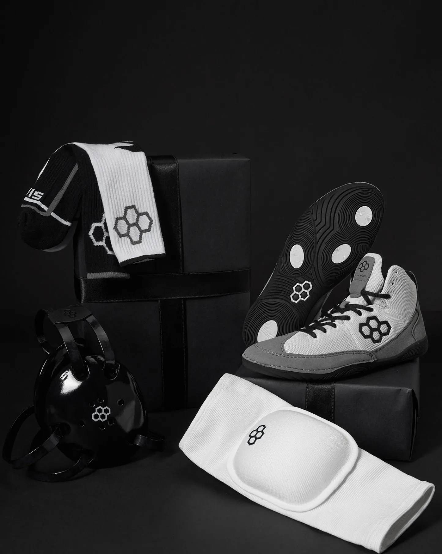 Headgear|Knee Pads>RUDIS Adult Wrestler Gift Bundle - White/Midnight