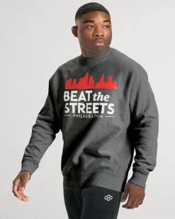 Hoodies & Pullovers>RUDIS BTS Philly Sky Line Heavyweight Crewneck Charcoal