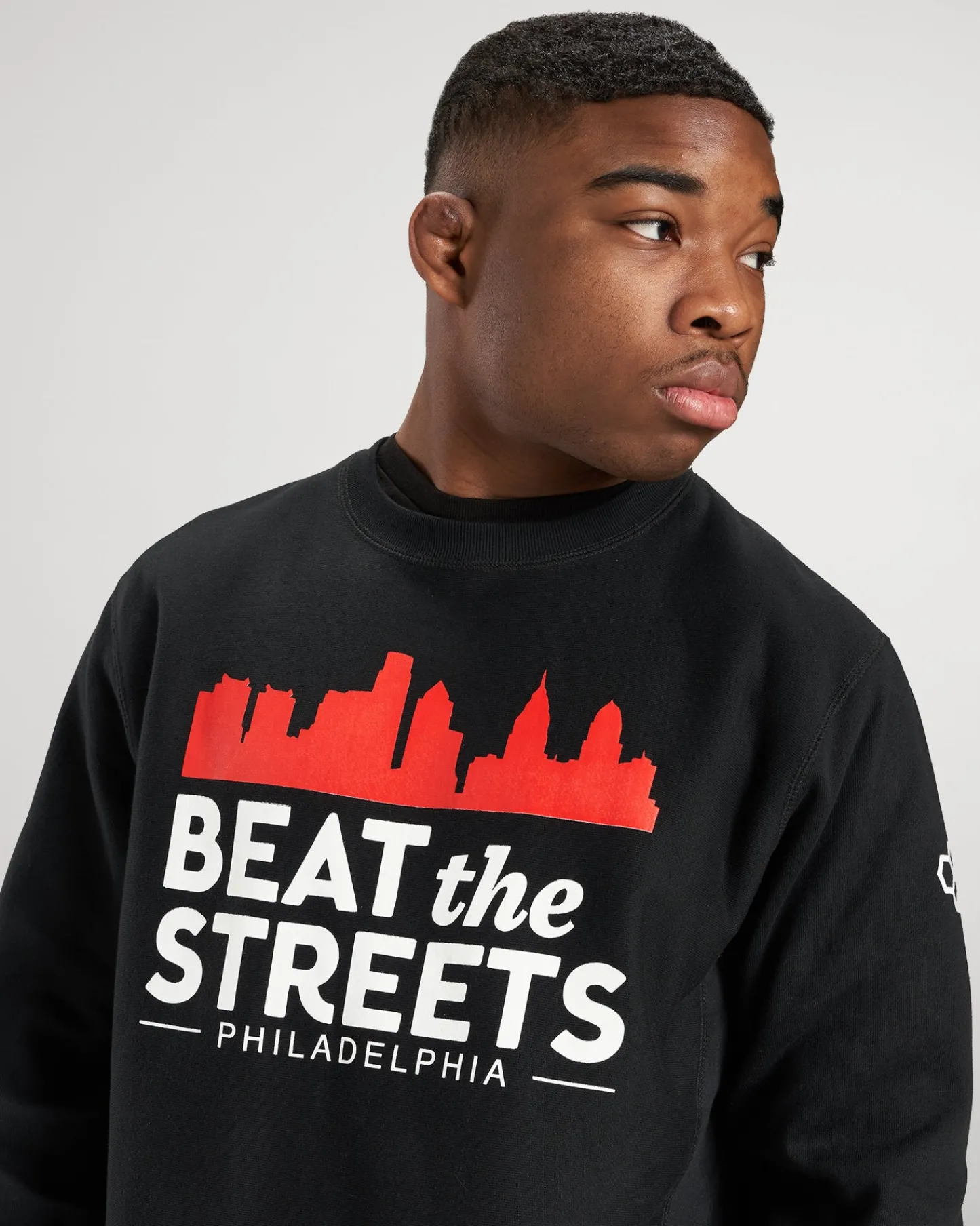 Hoodies & Pullovers>RUDIS BTS Philly Sky Line Heavyweight Crewneck Charcoal
