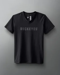 Shirts & Tees>RUDIS Buckeyes Performance Women's V-Neck T-Shirt Black