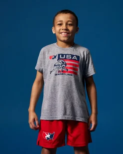 Shirts & Tees>RUDIS Classic USA Wrestling Youth Classic T-Shirt Heather Gray