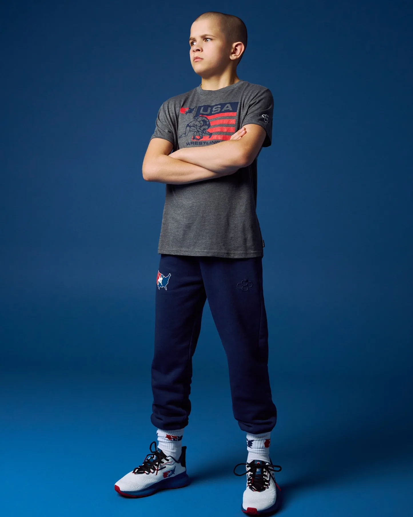 Shirts & Tees>RUDIS Classic USA Wrestling Youth Super Soft T-Shirt Charcoal