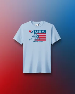 Shirts & Tees>RUDIS Classic USA Wrestling Youth Elite Super Soft T-Shirt Light Blue