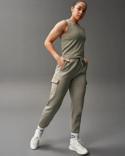 Shirts & Tees>RUDIS COOL-FEEL Women's Crop Tank Top - Olive