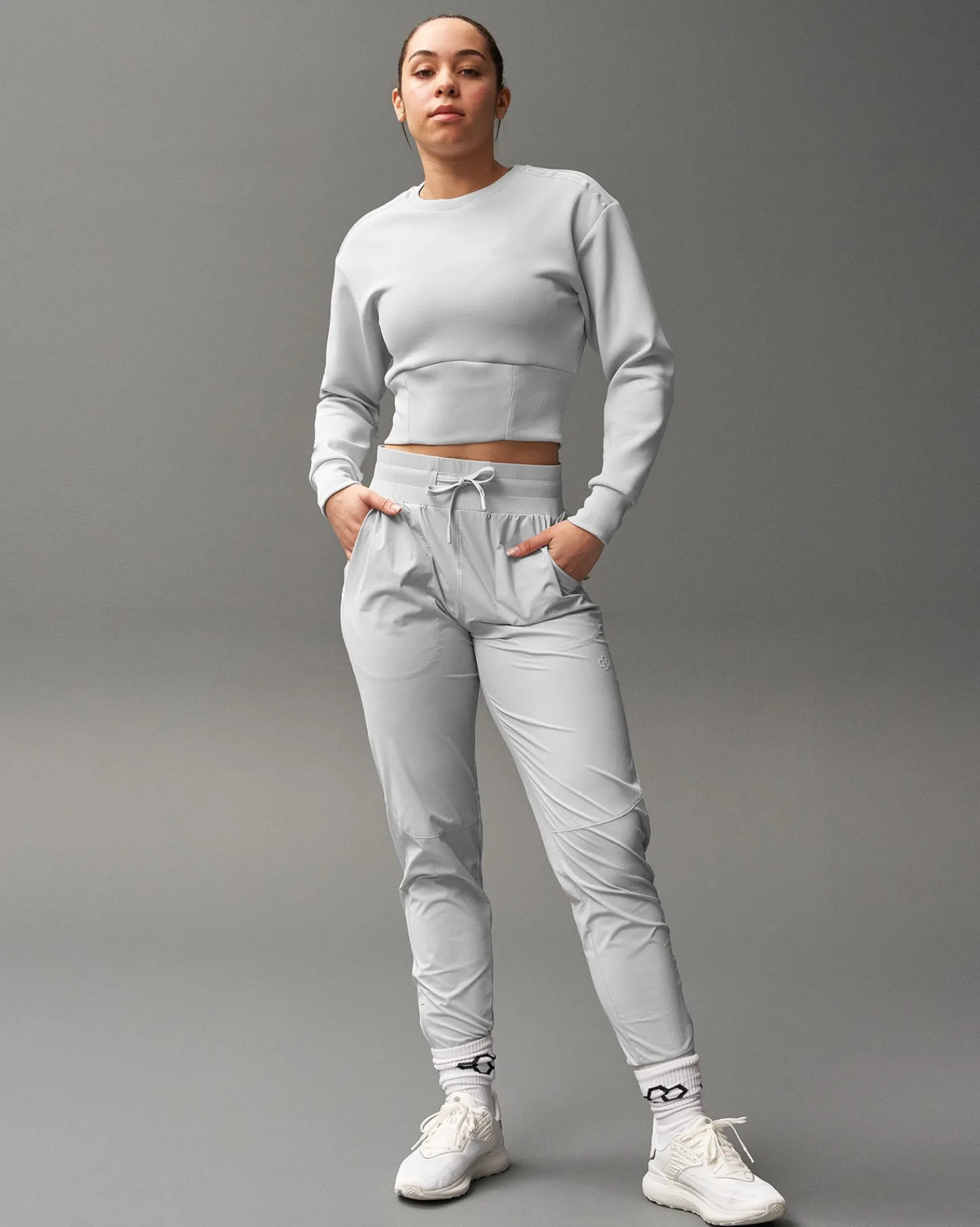 Hoodies & Pullovers>RUDIS COOL-FEEL Women's Fitted Crew - Lunar Gray