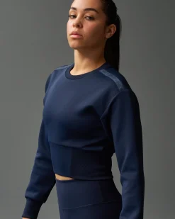 Hoodies & Pullovers>RUDIS COOL-FEEL Women's Fitted Crew - Navy