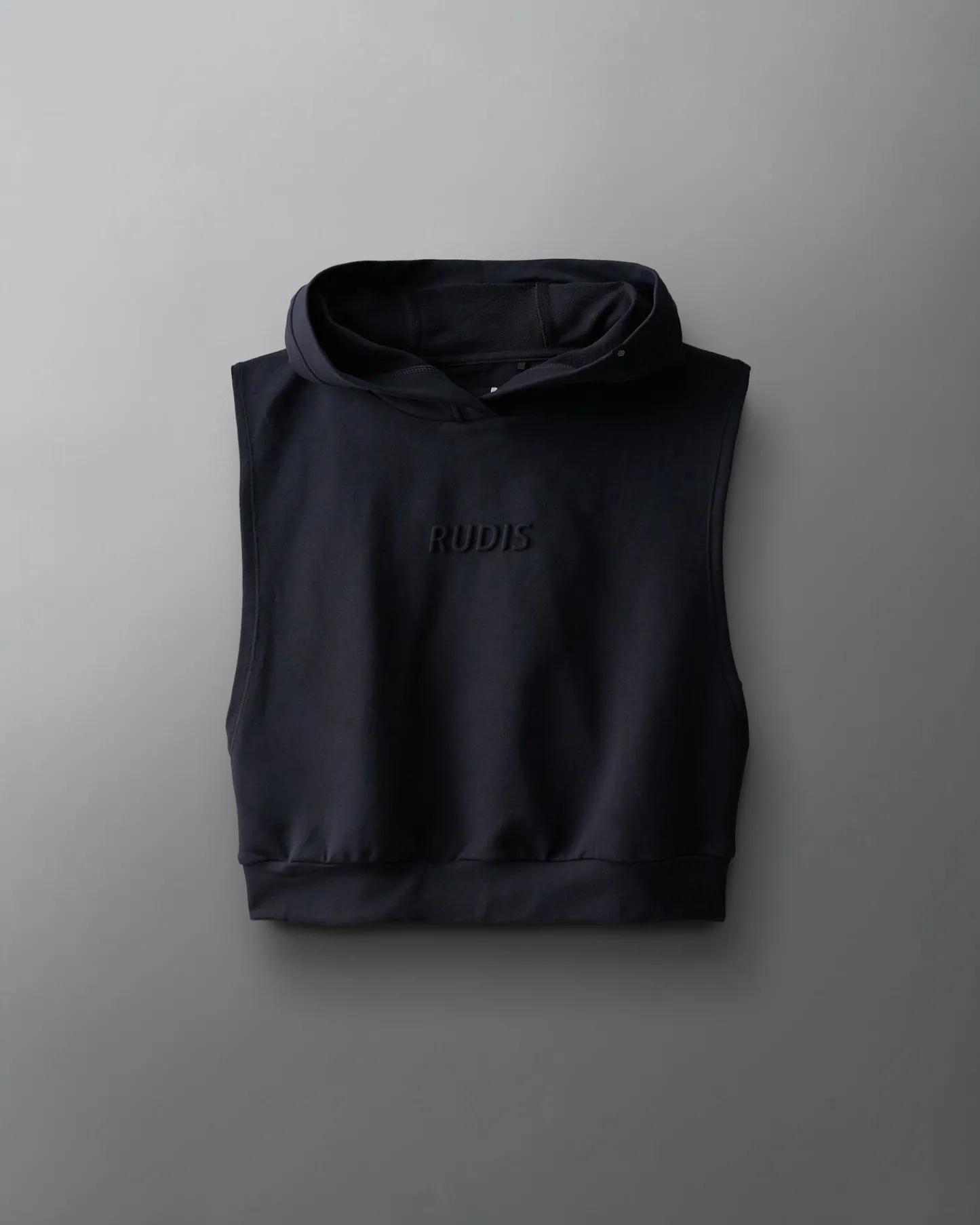 Hoodies & Pullovers>RUDIS Embossed Wordmark Women's Sleeveless Crop Hoodie