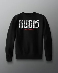 Hoodies & Pullovers|Hoodies & Pullovers>RUDIS Gothic Branded Comfort Fleece Crewneck Black