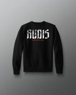 Hoodies & Pullovers>RUDIS Gothic Branded Youth Comfort Fleece Crewneck Black