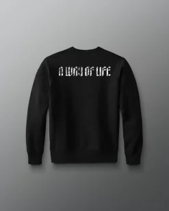 Hoodies & Pullovers>RUDIS Gothic Branded Youth Comfort Fleece Crewneck Black
