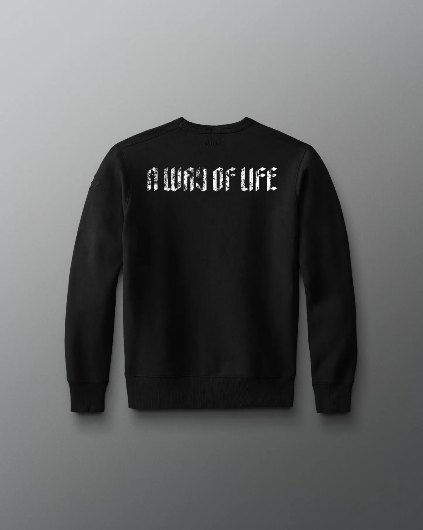 Hoodies & Pullovers>RUDIS Gothic Branded Youth Comfort Fleece Crewneck Black