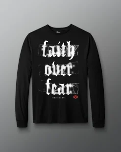 Shirts & Tees|Shirts & Tees>RUDIS Gothic Faith Over Fear Elite Super Soft Long Sleeve Black