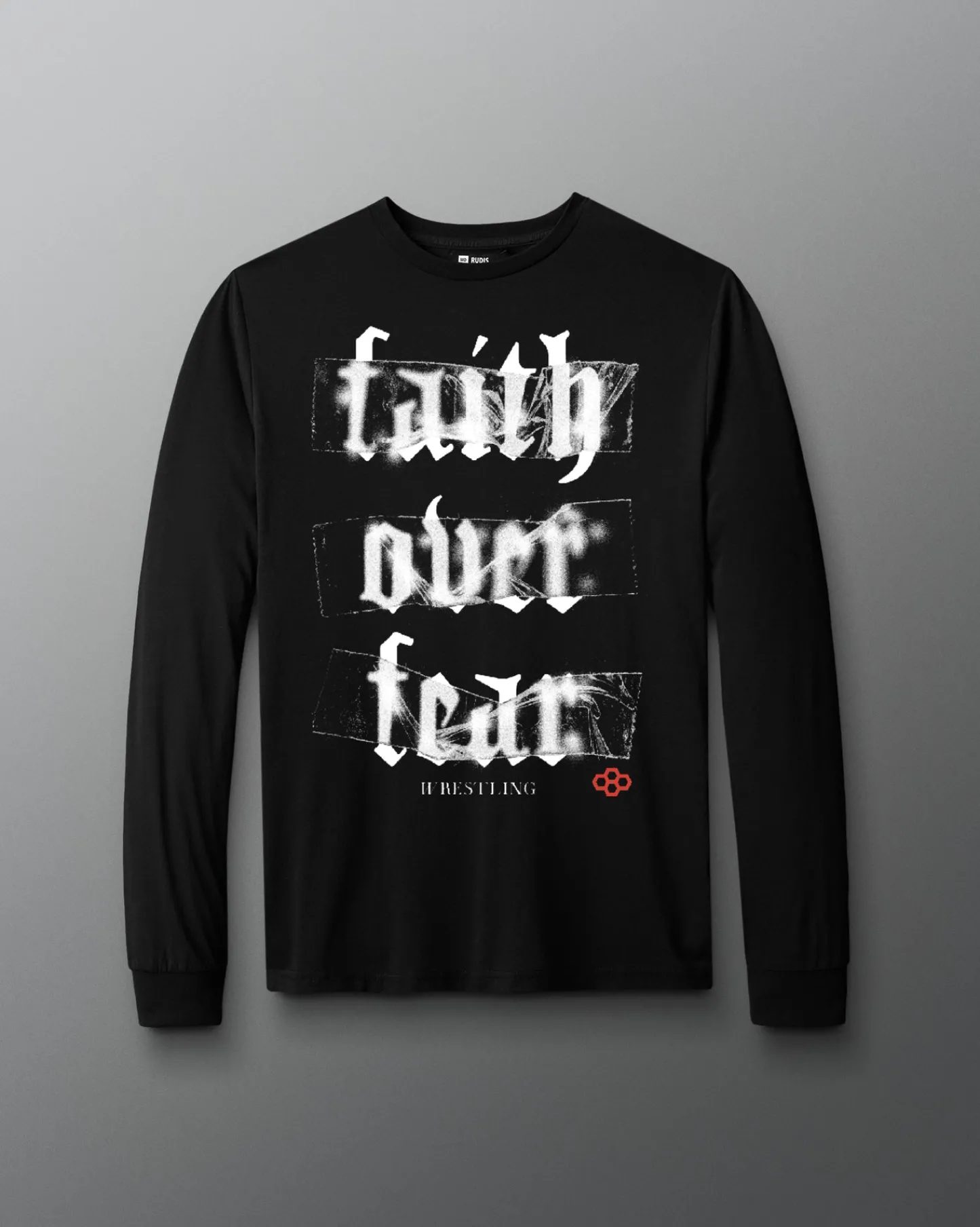 Shirts & Tees|Shirts & Tees>RUDIS Gothic Faith Over Fear Elite Super Soft Long Sleeve Black