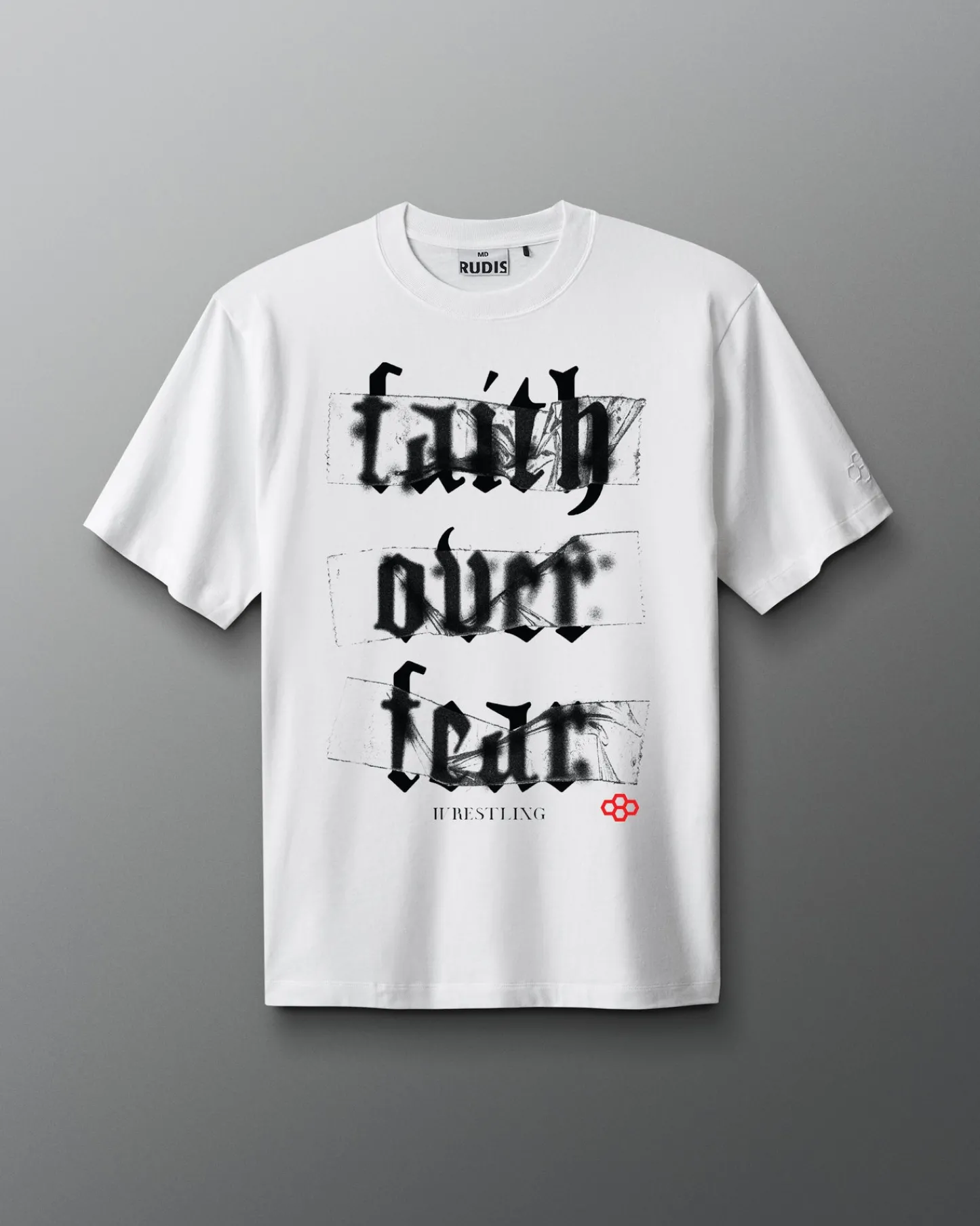 Shirts & Tees|Shirts & Tees>RUDIS Gothic Faith Over Fear Heavyweight T-Shirt White