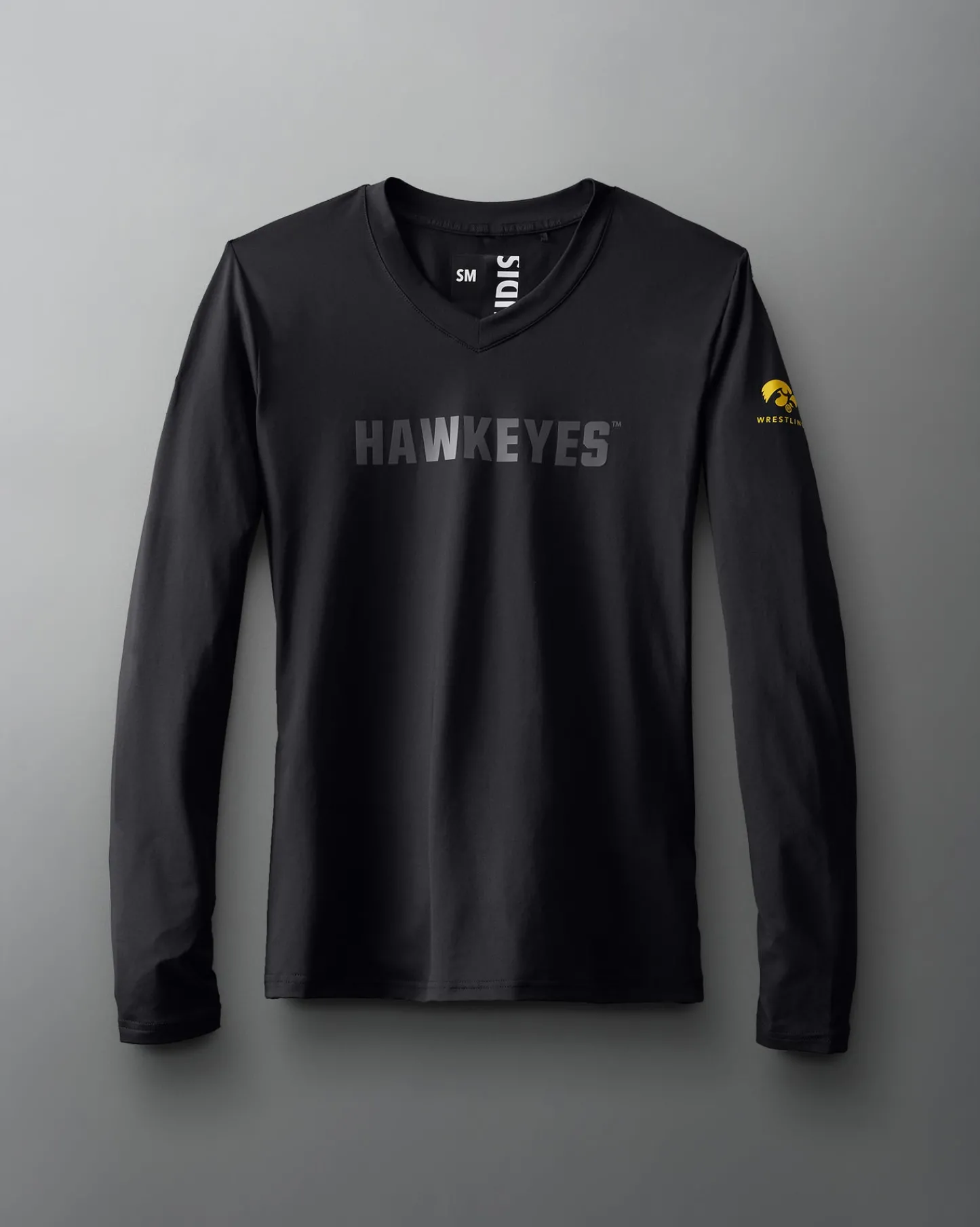 Shirts & Tees>RUDIS Hawkeyes Performance Stretch Women's V-Neck Long Sleeve Black