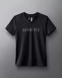 Shirts & Tees>RUDIS Hawkeyes Performance Stretch Women's V-Neck T-Shirt Black