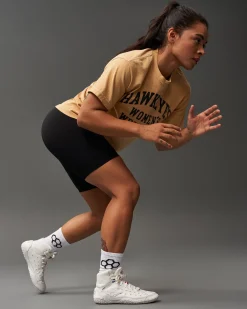 Shirts & Tees>RUDIS Hawkeyes Women's Vintage Arch Heavyweight T-Shirt Yellow