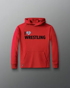 Hoodies & Pullovers>RUDIS I Love Wrestling Youth Elite Terry Hoodie