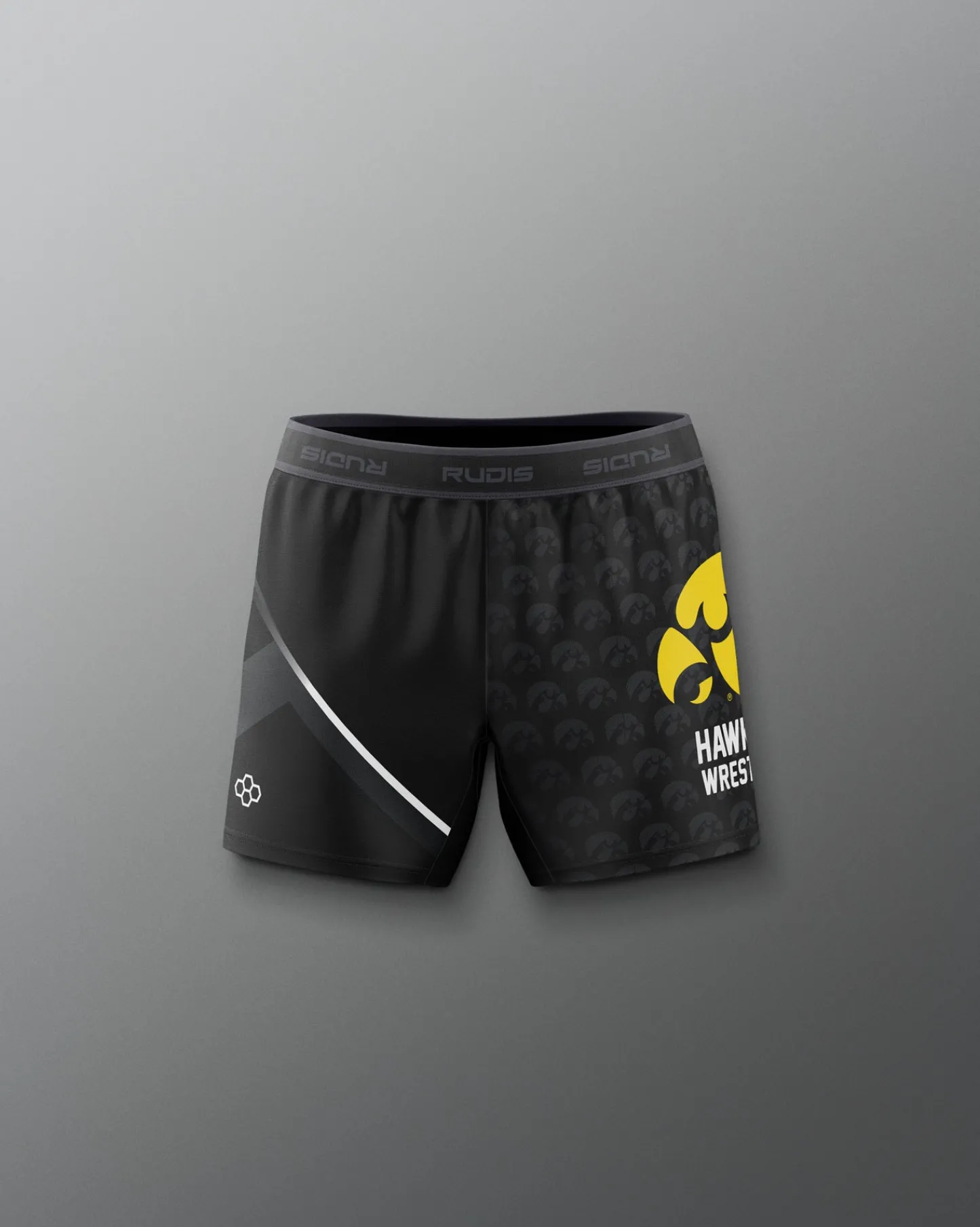Shorts & Bottoms>RUDIS Iowa Hawkeyes Sublimated Girl's Elite Shorts Black