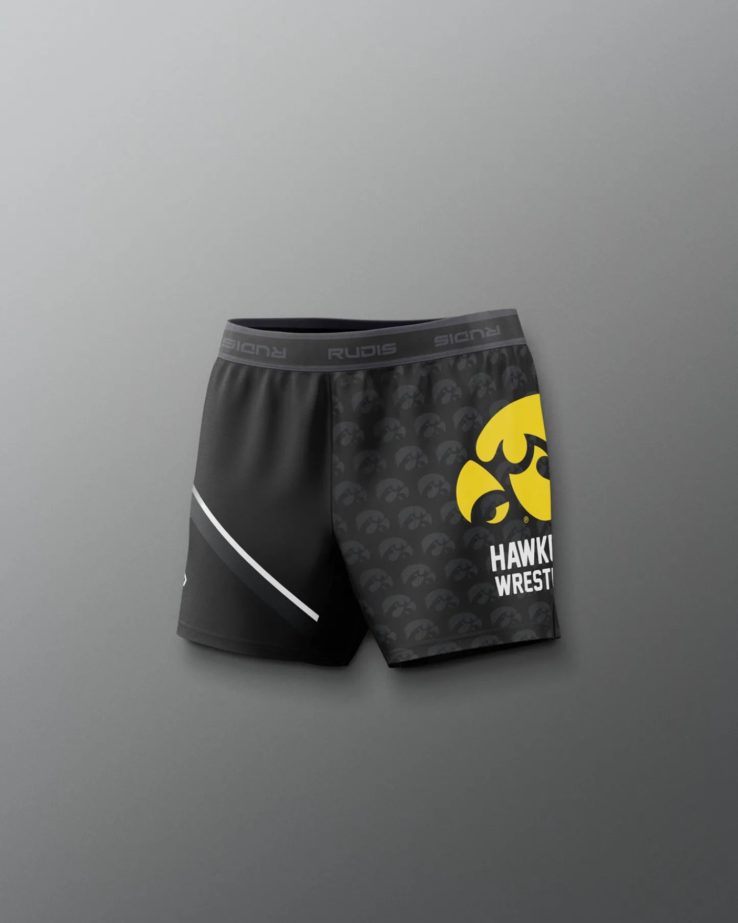 Shorts & Bottoms>RUDIS Iowa Hawkeyes Sublimated Girl's Elite Shorts Black