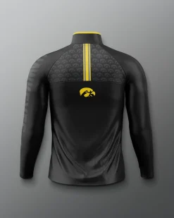 Hoodies & Pullovers|Jackets & 1/4 Zips>RUDIS Iowa Hawkeyes Sublimated Elite 1/4 Zip Black