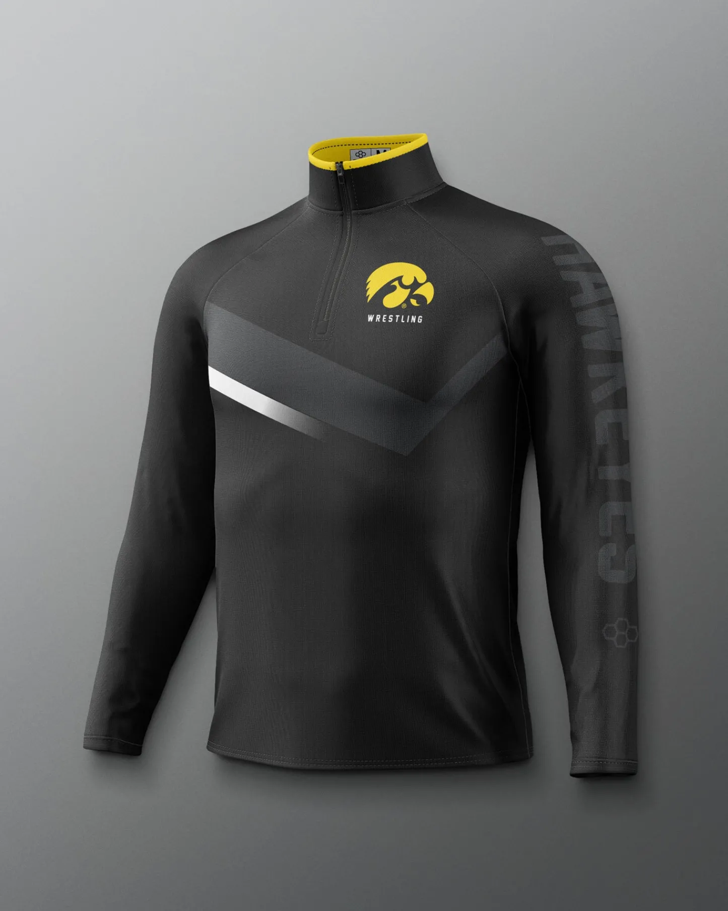 Hoodies & Pullovers|Jackets & 1/4 Zips>RUDIS Iowa Hawkeyes Sublimated Elite 1/4 Zip Black