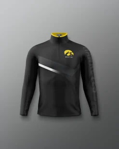 Jackets & 1/4 Zips>RUDIS Iowa Hawkeyes Sublimated Youth Elite 1/4 Zip Black
