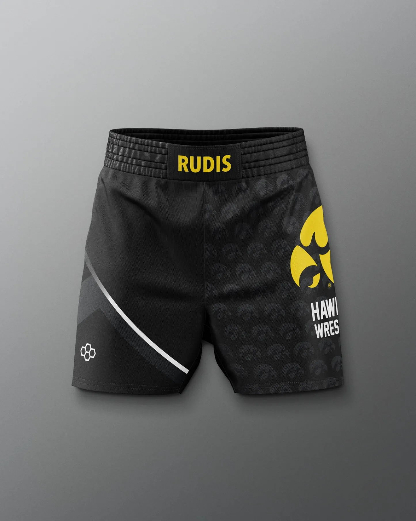 Shorts & Bottoms>RUDIS Iowa Hawkeyes Sublimated Elite Shorts Black