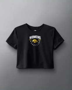 Shirts & Tees>RUDIS IOWA Women's Ultimate Crop T-Shirt Black