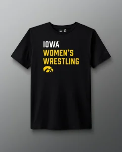 Shirts & Tees>RUDIS Iowa Women's Wrestling Stacked T-Shirt Black