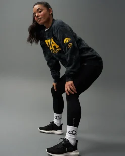 Hoodies & Pullovers>RUDIS Iowa Women's Wrestling Tie-Dye Crewneck Tie Dye Black