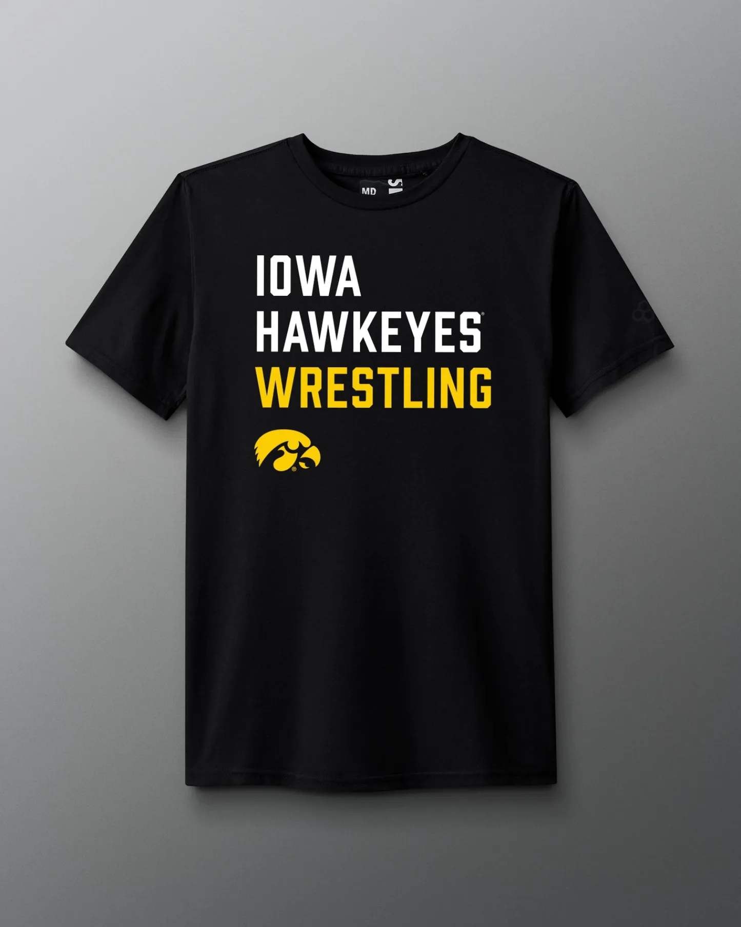 Shirts & Tees|Shirts & Tees>RUDIS Iowa Wrestling Stacked T-Shirt Black