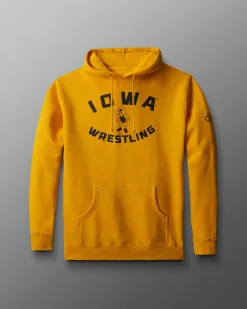 Hoodies & Pullovers|Hoodies & Pullovers>RUDIS Iowa Wrestling Throwback Hoodie Yellow