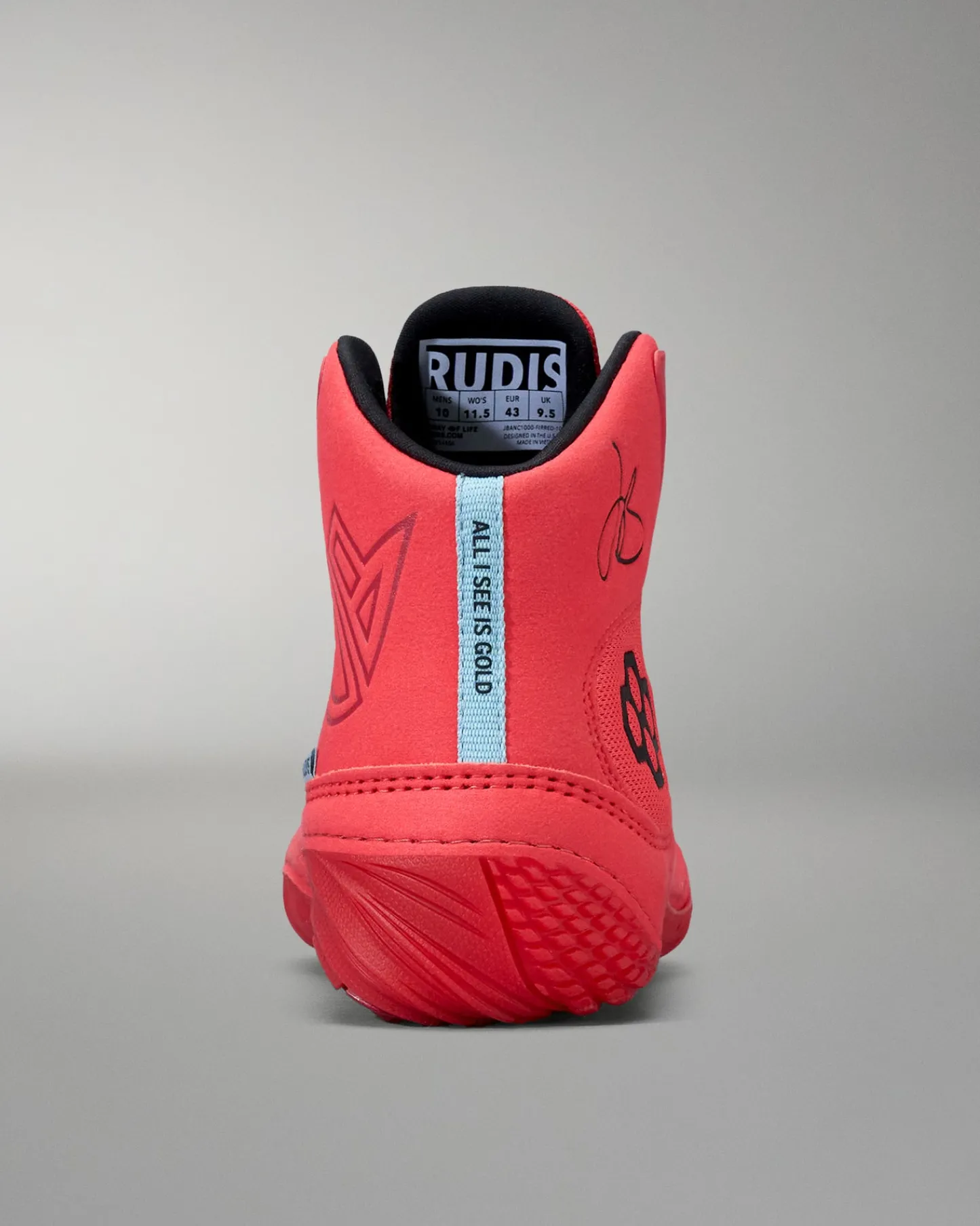 Wrestling Shoes|Wrestling Shoes>RUDIS JB1 Adult Wrestling Shoes - Fire Red