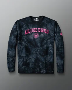 Hoodies & Pullovers|Hoodies & Pullovers>RUDIS JB All I See Is Gold Academy Tie Dye Crewneck Black Tie Dye