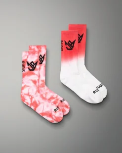Socks & Underwear|Accessories>RUDIS JB Knit Essential Socks (2 Pack) Coral Tie Dye