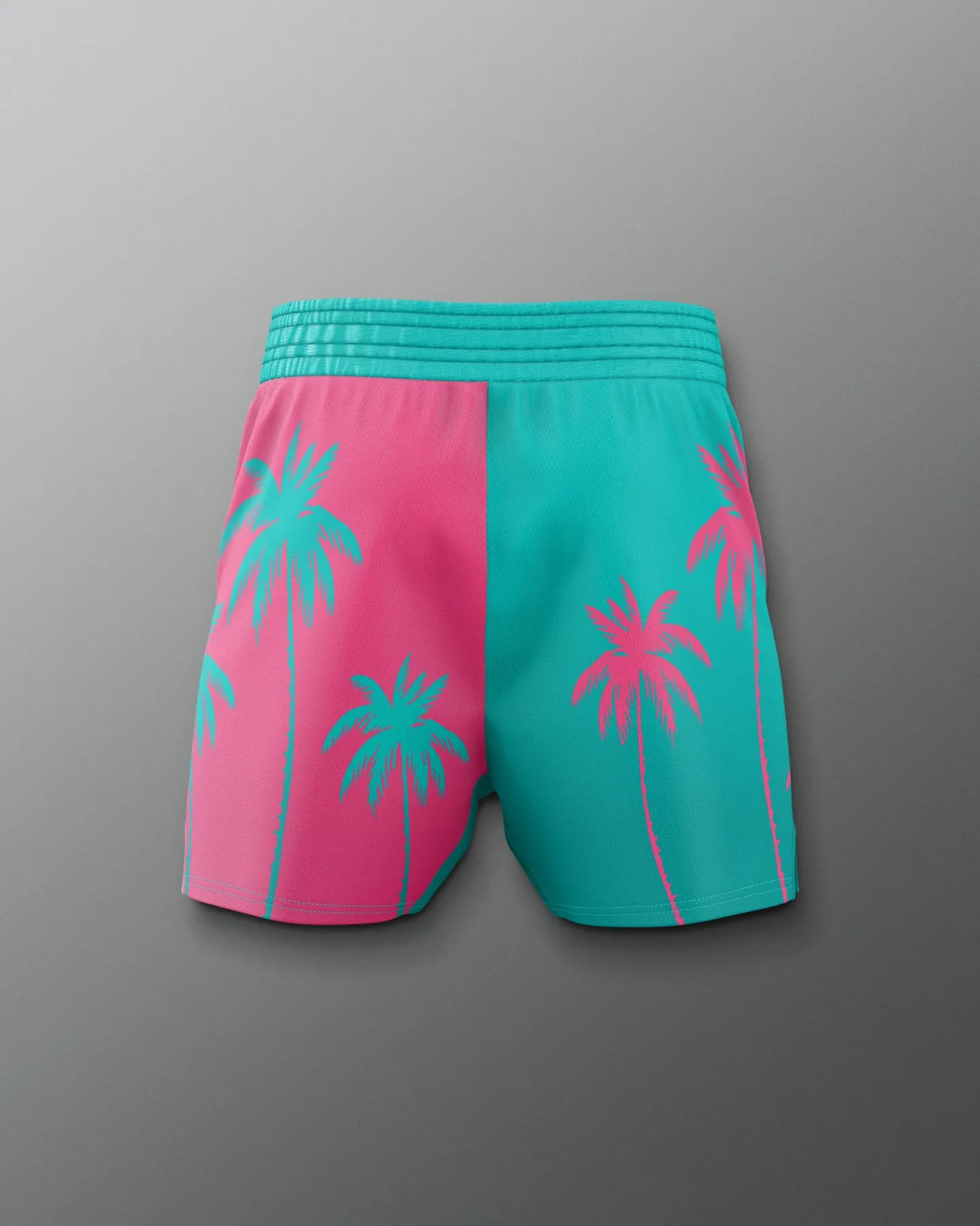 Shorts & Bottoms>RUDIS JB South Beach Palms Elite Sublimated Shorts Teal/Pink