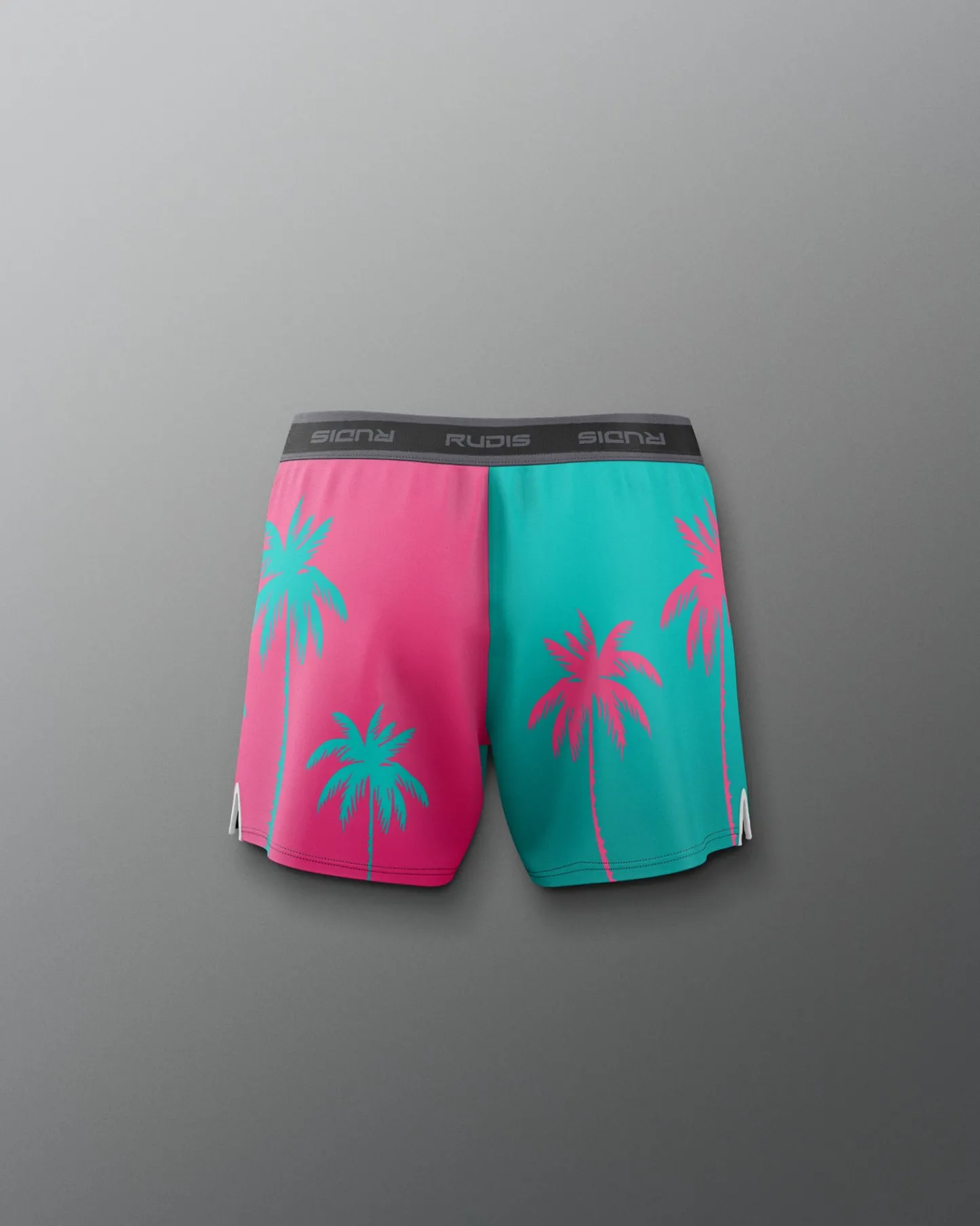 Shorts & Bottoms>RUDIS JB South Beach Palms Girl's Elite Sublimated Shorts Teal/Pink