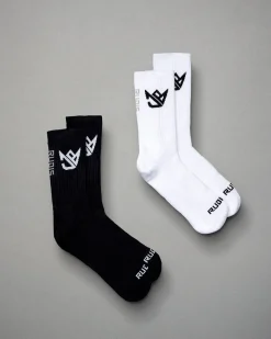 Socks & Underwear|Socks>RUDIS JB White/Black Knit Essential Socks (2 Pair)