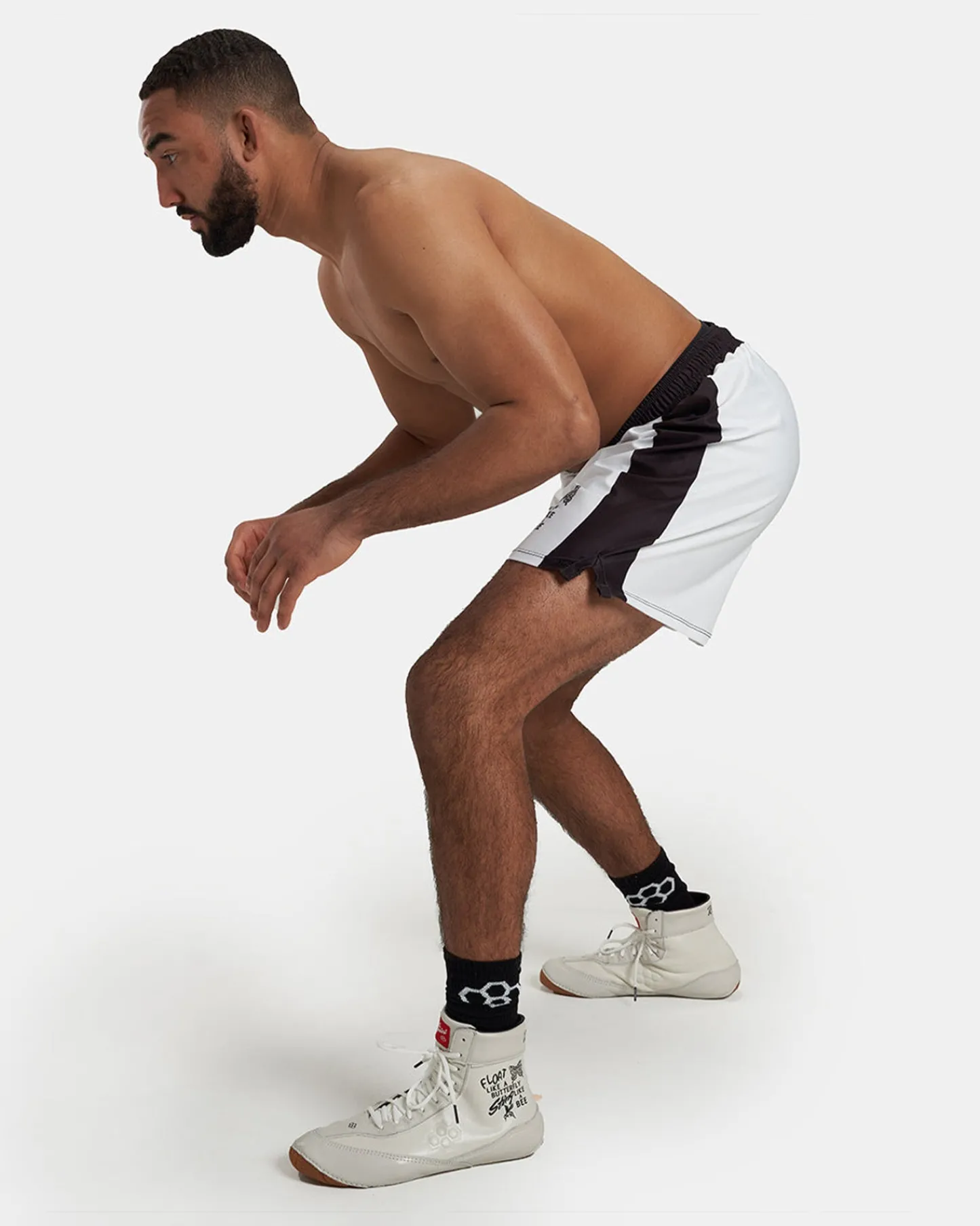Shorts & Bottoms>RUDIS Muhammad Ali Reprise Elite Wrestling Shorts White