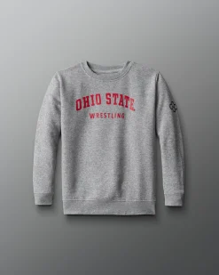 Hoodies & Pullovers>RUDIS Ohio State Wrestling Convex Youth Crewneck Black
