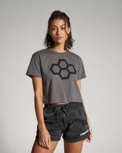 Shirts & Tees>RUDIS Big Hex Women's Crop T-Shirt Graphite