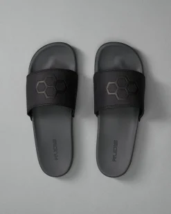 Lifestyle Shoes|Lifestyle Shoes>RUDIS Black Hex Adult Slides Black/Gray