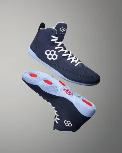 Wrestling Shoes|Wrestling Shoes>RUDIS Courage Adult Wrestling Shoes - Navy Carolina