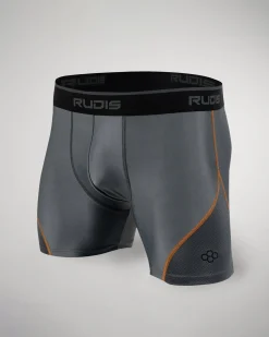 Socks & Underwear>RUDIS Essential Gray/Orange Adult Boxer Brief