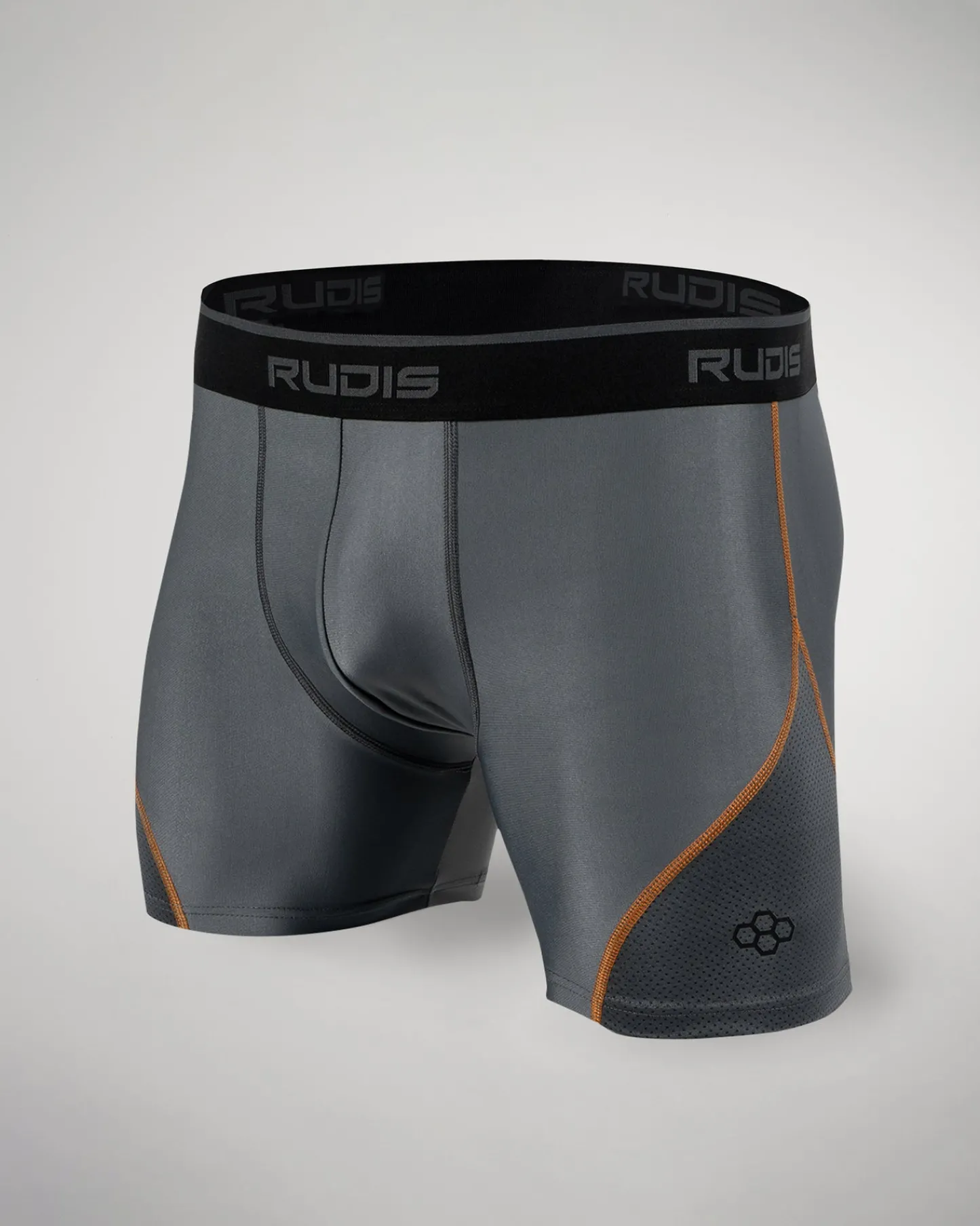 Socks & Underwear>RUDIS Essential Gray/Orange Adult Boxer Brief