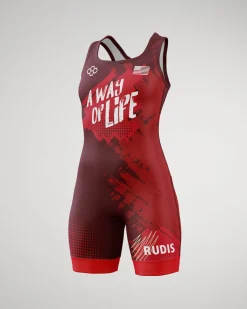 Singlets|Singlets>RUDIS Grit Girl's Elite Singlet Red