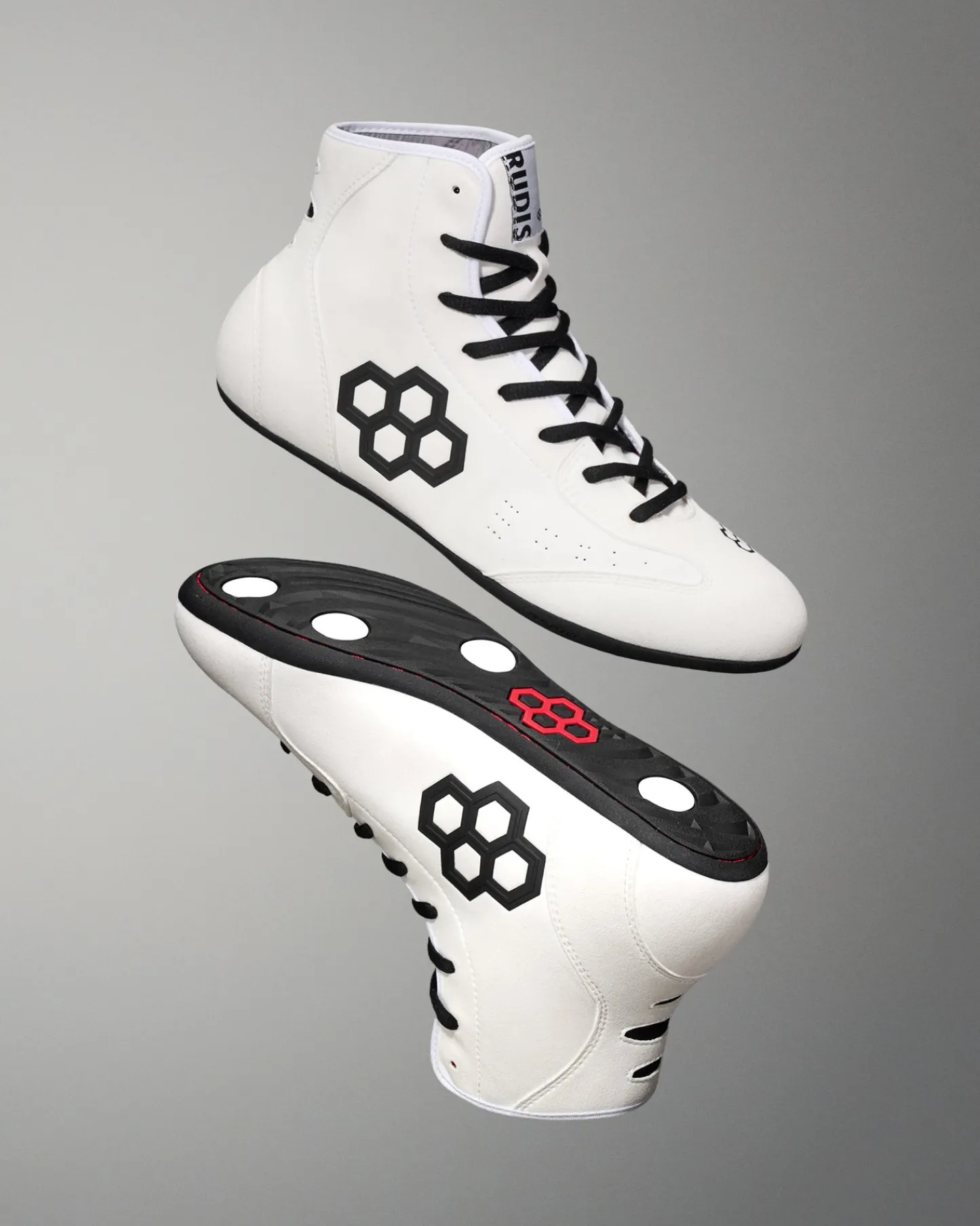 Wrestling Shoes|Wrestling Shoes>RUDIS International Adult Wrestling Shoes - White/Black