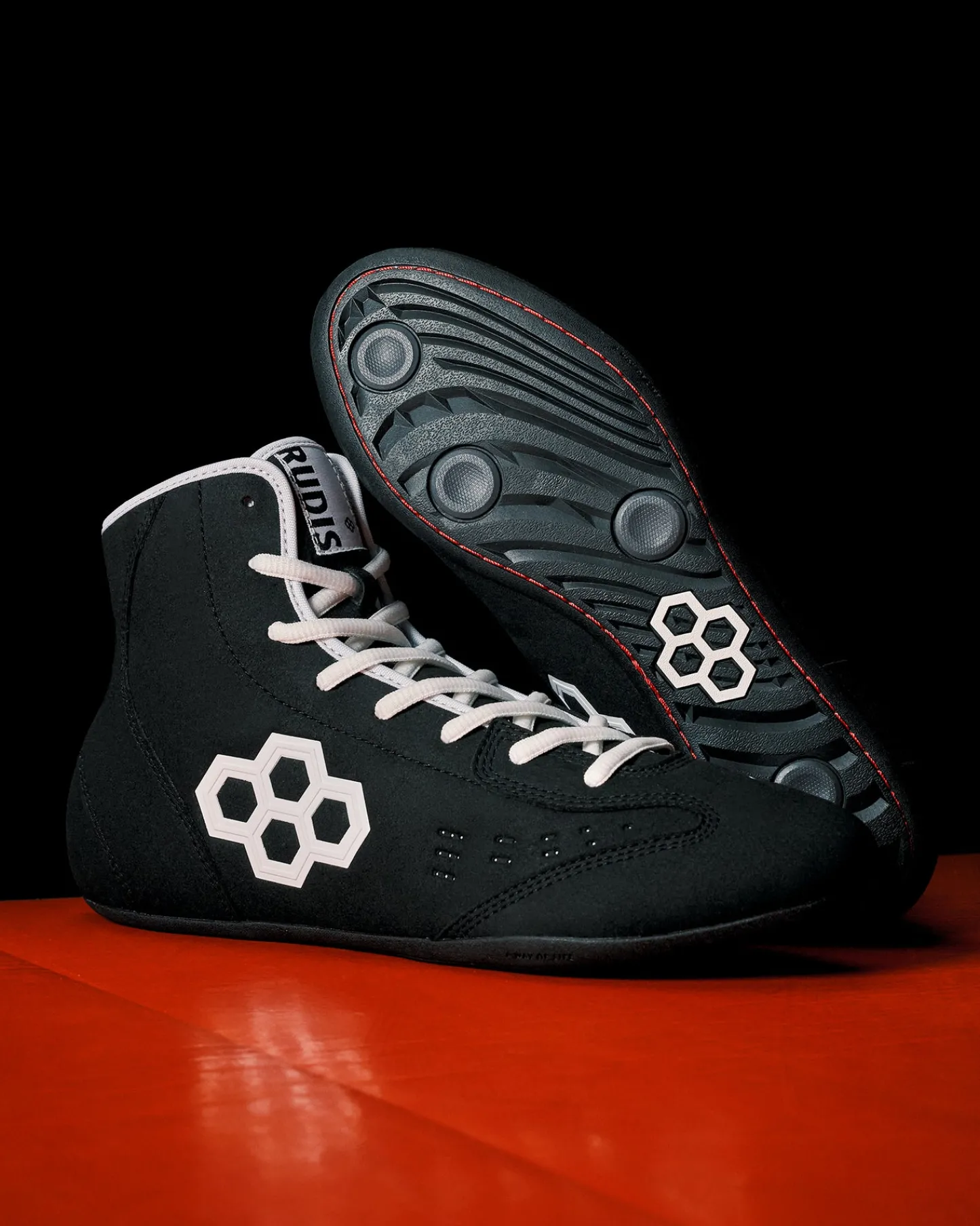 Wrestling Shoes|Wrestling Shoes>RUDIS International Adult Wrestling Shoes - Black/White