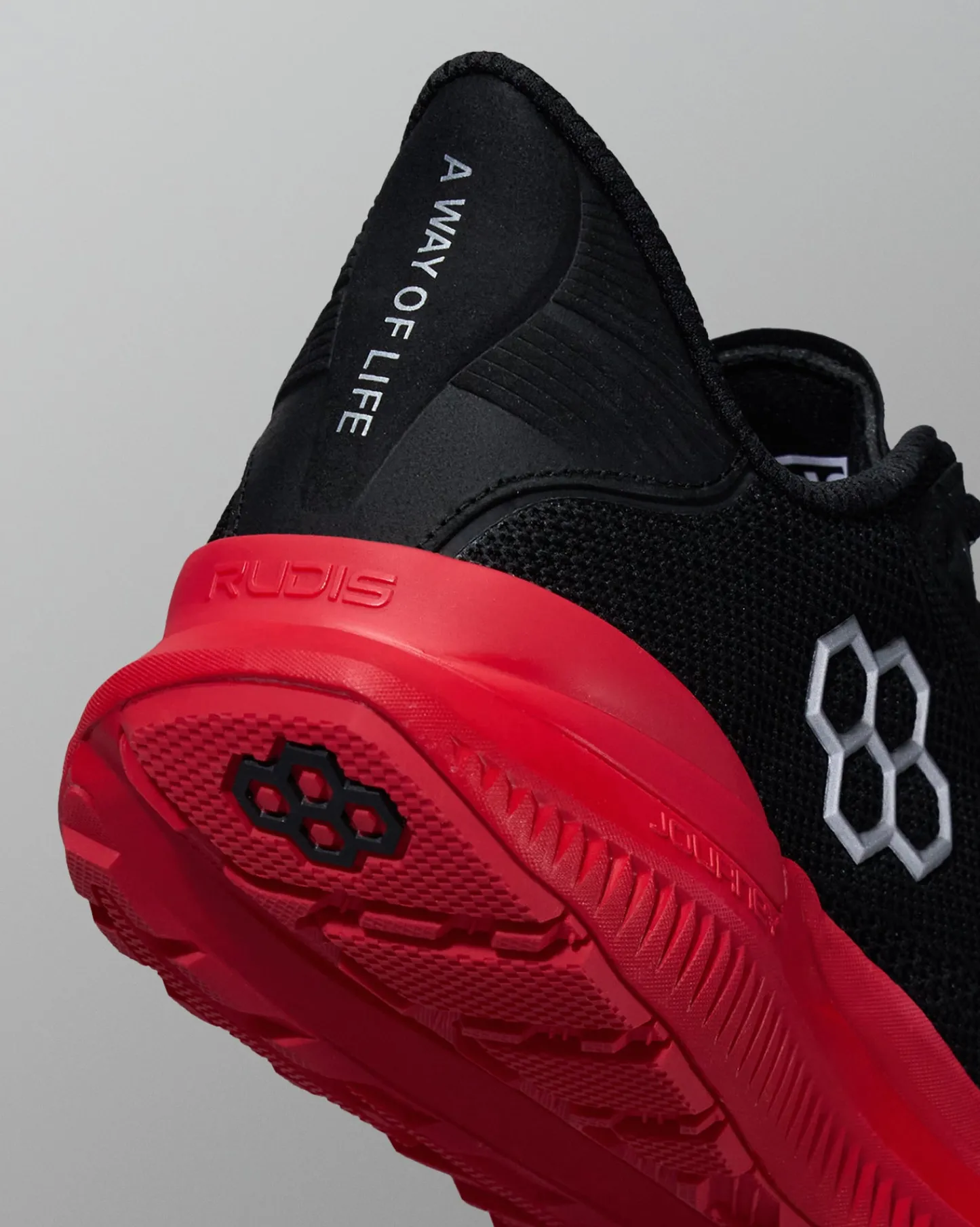 Training Shoes|Training Shoes>RUDIS Journey Knit Youth Training Shoes - Black/Red